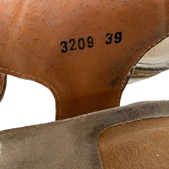 Taos Carousel 3 Comfort wedge sandals tan leather Women size 39‎ US 8.5 open toe - Picture 11 of 12